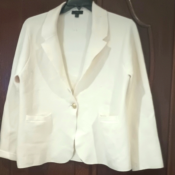 J. Crew Sweaters - J crew Camille shrunken sweater blazer ivory white